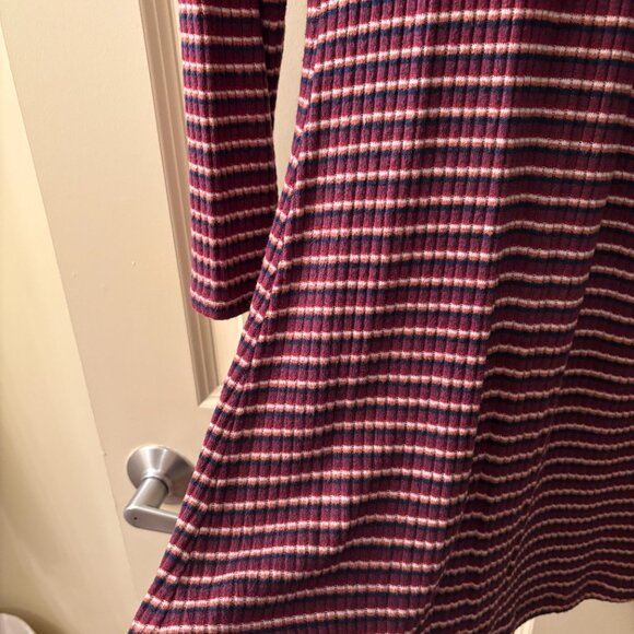American Eagle Maroon Striped Sweater Dress - Picture 3 of 6